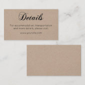 結婚素朴詳細国シンプル書 エンクロージャーカード (正面/裏面)