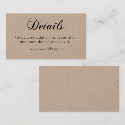 結婚素朴詳細国シンプル書 エンクロージャーカード (正面/裏面)