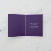 結婚紫感謝してい写真冠モノグラム サンキューカード (内部)