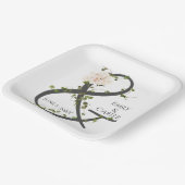 結婚紫陽花とアイビーアンパサンド ペーパープレート (傾斜あり)