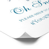 結婚航海ののサイン青いinstagramハッシュタグ ポスター (角)