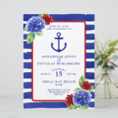 結婚航海のブルーレッドあじさい水色 招待状 (スタンド正面)