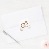 結婚茶色 スクエアシール (封筒)