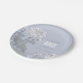 結婚菊の白い花のカスタムプレート ペーパープレート (アングル)