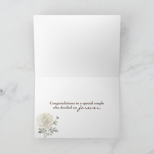 結婚菊の花と蝋燭 カード (内部)