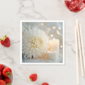 結婚菊の花と蝋燭 スタンダードカクテルナプキン (インサイチュ)