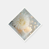 結婚菊の花と蝋燭 スタンダードカクテルナプキン (角)