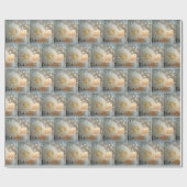 結婚菊の花と蝋燭 ラッピングペーパー (フラット)