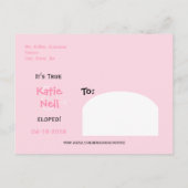 結婚行事告知はがきピンクカー 案内ポストカード (裏面)