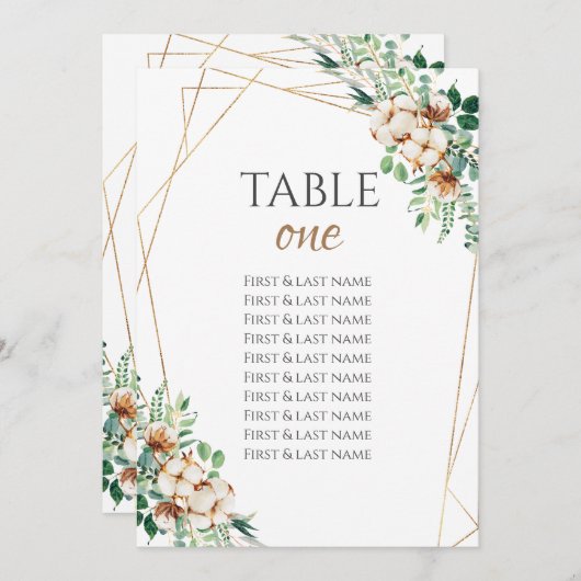 結婚表番号ユーカリ&コットン (正面/裏面)