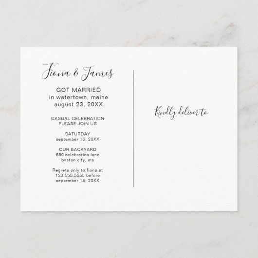 結婚記念にふたりだけでお祝いしよう インビテーションポストカード (裏面)