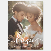 結婚記念のフォトウェディングの写真 名前 日付 マグネット (正面)