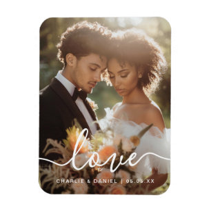 結婚記念のフォト ウェディング エンゲージ カップル 名前 日付 マグネット