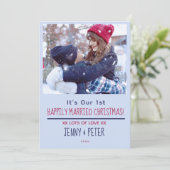 結婚記念の写真クリスマスカード 初めてのクリスマス シーズンカード (スタンド正面)