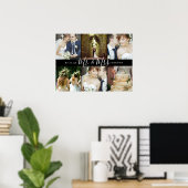 結婚記念の思い出 Mr. & Mrs. 6枚フォトコラージュ ポスター (ホームオフィス)