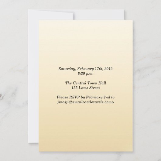 結婚記念の招エレガント待・クラシック 招待状 (裏面)