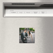 結婚記念の新婚夫婦の初めてのクリスマス写真 マグネット (インサイチュ (食洗機))