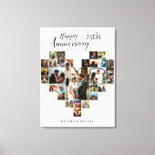 結婚記念ハートモダンコラージュ キャンバスプリント (正面)