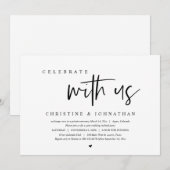 結婚記念パーティー、お祝いしましょう 招待状 (正面/裏面)