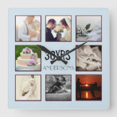 結婚記念写真インスタグラムカスタム スクエア壁時計 (正面)