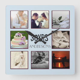 結婚記念写真インスタグラムカスタム スクエア壁時計