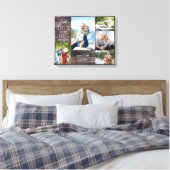 結婚記念写真コラージュ茶色の木の外観 キャンバスプリント (インサイチュ (寝室))