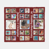 結婚記念写真コラージュ フリースブランケット (正面(横))