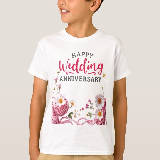 結婚記念日おめでとうございます Tシャツ (正面)