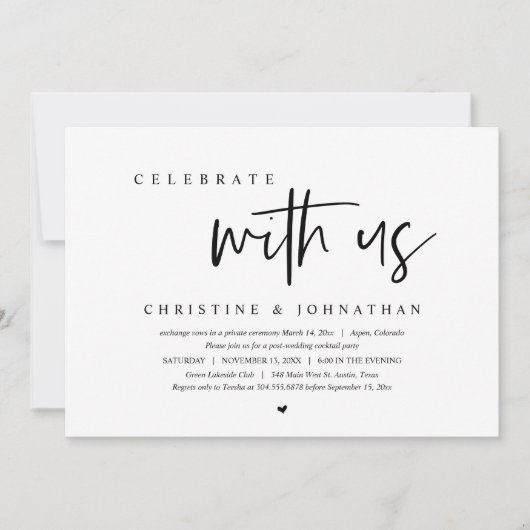 結婚記念日おめでとう、ご一緒にお祝いしましょう 招待状 (正面)