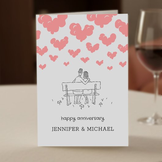 結婚記念日おめでとう ハートの夫婦 カード