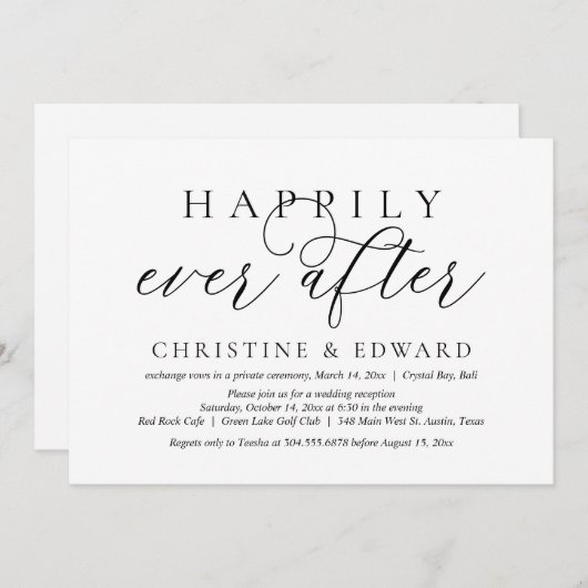 結婚記念日おめでとう、幸せな日々を 招待状 (正面/裏面)