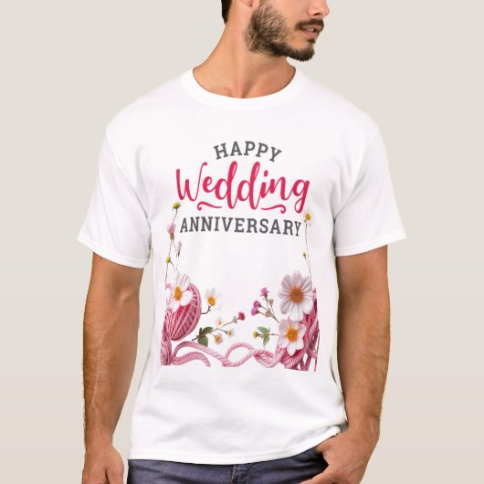 結婚記念日おめでとう Tシャツ (正面)