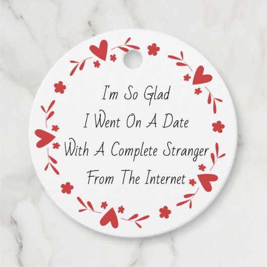 結婚記念日おもしろいで嬉し笑わされるい フェイバータグ (正面)