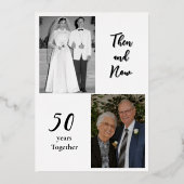 結婚記念日お祝い 50周年 グリーン 箔招待状 (裏面)
