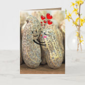 結婚記念日にピーナッツをハグする カード (黄色い花)