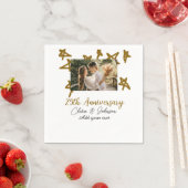 結婚記念日のお名前と年とゴールドの星の画像 スタンダードカクテルナプキン (インサイチュ)
