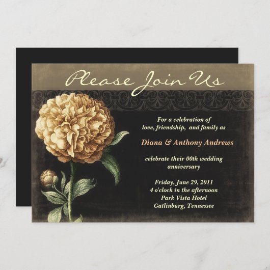 結婚記念日のお祝いの招待状 招待状 (正面/裏面)