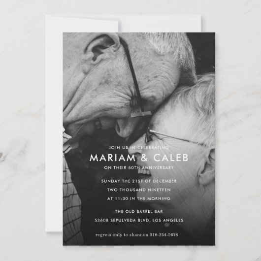 結婚記念日のお祝い写真 招待状 (正面)