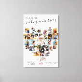 結婚記念日のための手書きスクリプトハートフォトコラージュ キャンバスプリント (正面)