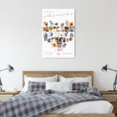 結婚記念日のための手書きスクリプトハートフォトコラージュ キャンバスプリント (インサイチュ (寝室))
