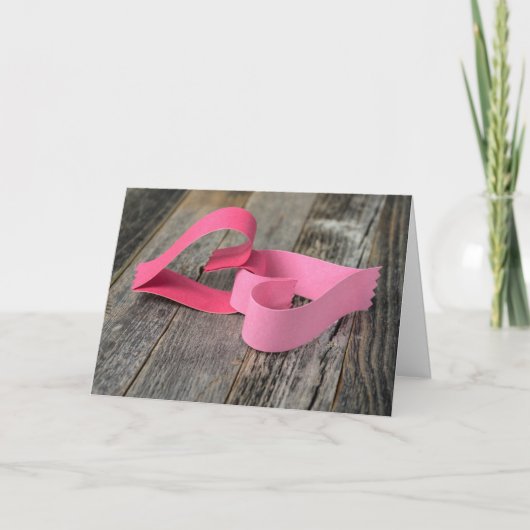 結婚記念日のための紙のハート カード (正面)