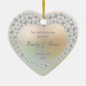 結婚記念日のイニシャル入り記念ギフト セラミックオーナメント (正面)