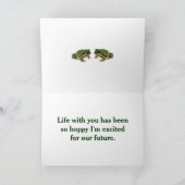 結婚記念日のカエルカップル 蓮の葉 カード (内部)