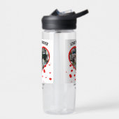 結婚記念日のカスタムハート写真コラージュ ウォーターボトル (左面)