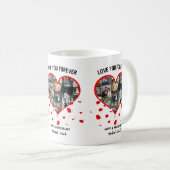 結婚記念日のカスタムハート写真コラージュ コーヒーマグカップ (正面右)