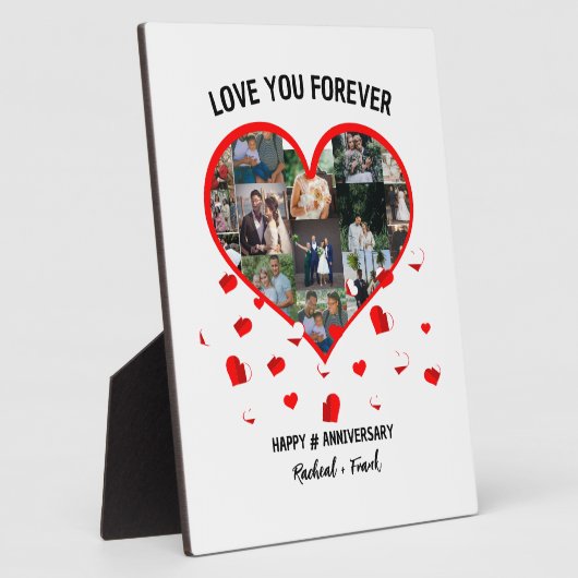 結婚記念日のカスタムハート写真コラージュ フォトプラーク (側面)