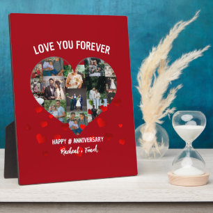 結婚記念日のカスタムハート写真コラージュ フォトプラーク