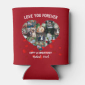 結婚記念日のカスタムハート写真コラージュ 缶クーラー (裏面)