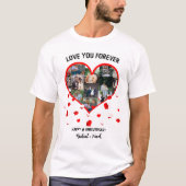 結婚記念日のカスタムハート写真コラージュ Tシャツ (正面)