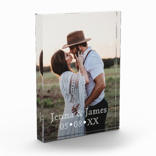 結婚記念日のカスタムメイドユニーク フォトブロック (左)